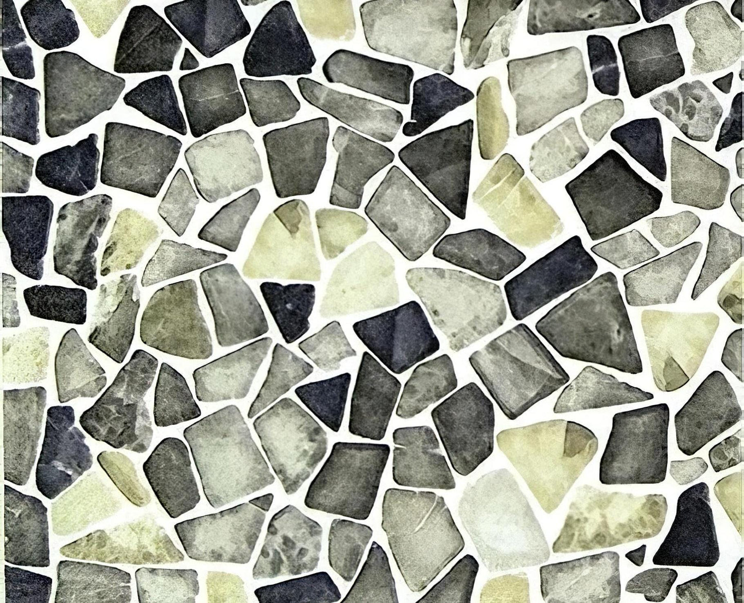 Stone Pattern - Decorative Decoupage Paper - for Furniture - Large Size Options [ Green Gray White ]