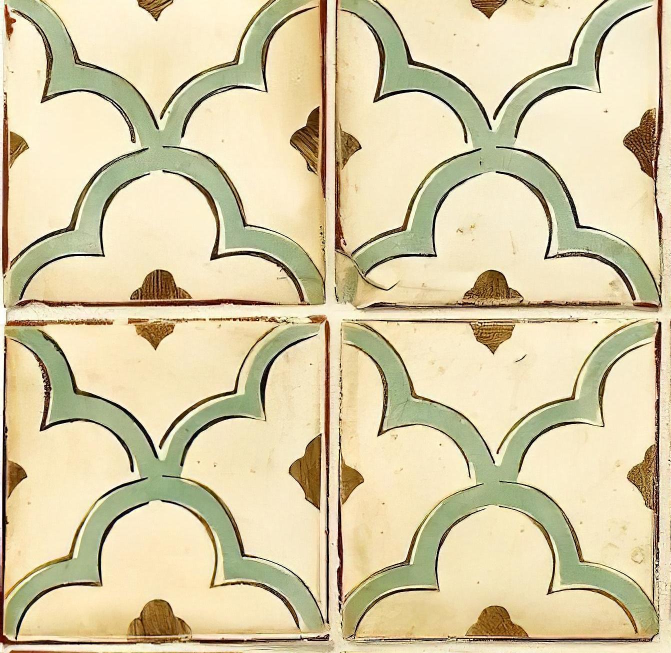 Tile Pattern - Decorative Decoupage Paper - for Furniture - Big Size Options [ Beige Green Brown ]