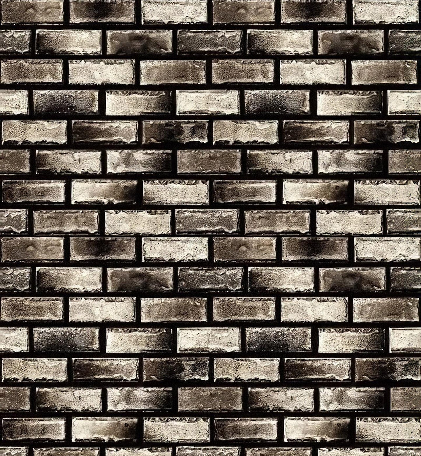 Brick Wall - Decorative Decoupage Paper - for Furniture - Large Size Options [ Black Dark Brown White ]
