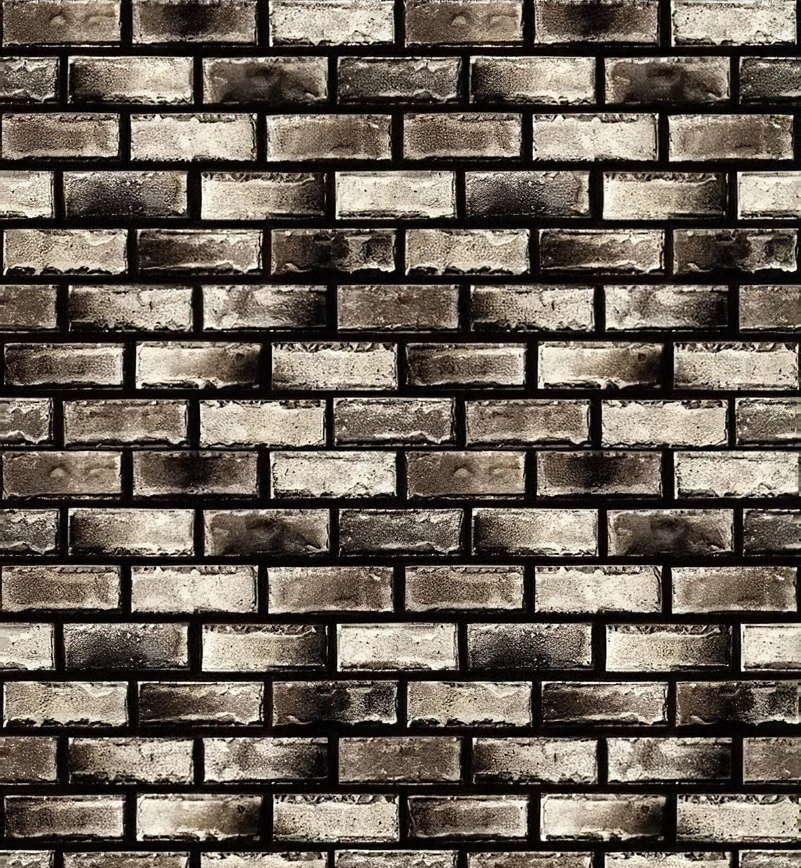Brick Wall - Decorative Decoupage Paper - for Furniture - Large Size Options [ Black Dark Brown White ]
