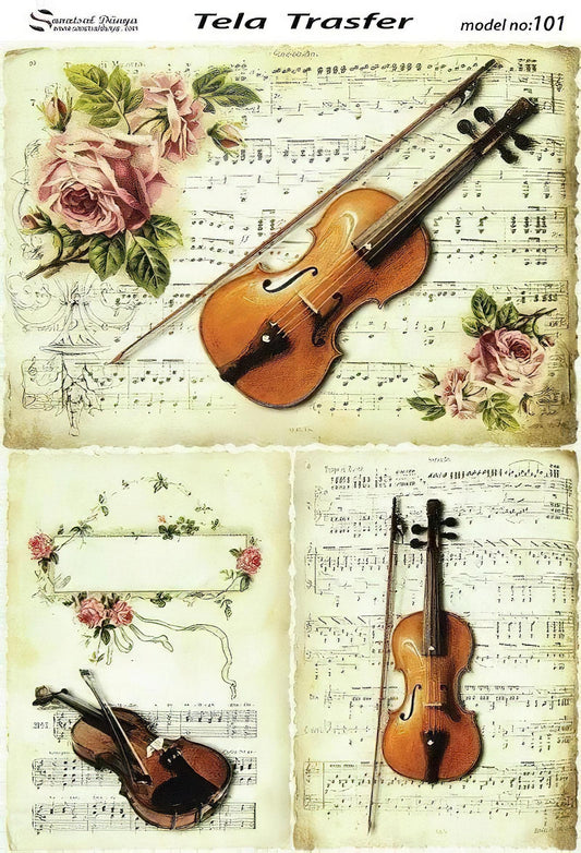 violin edcoupage paper