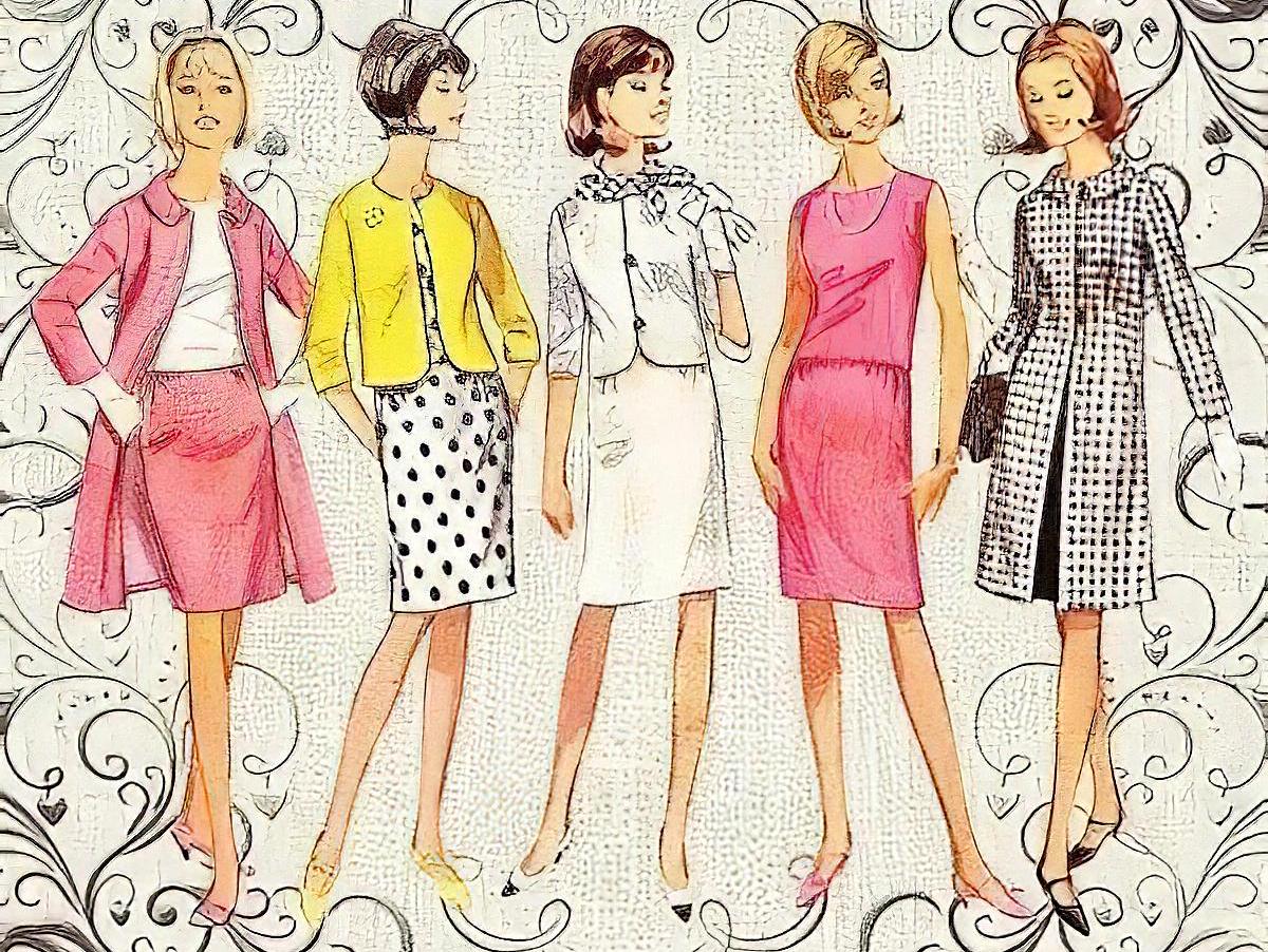 Vintage Fashion Women Decoupage Paper – Large Size Furniture Craft