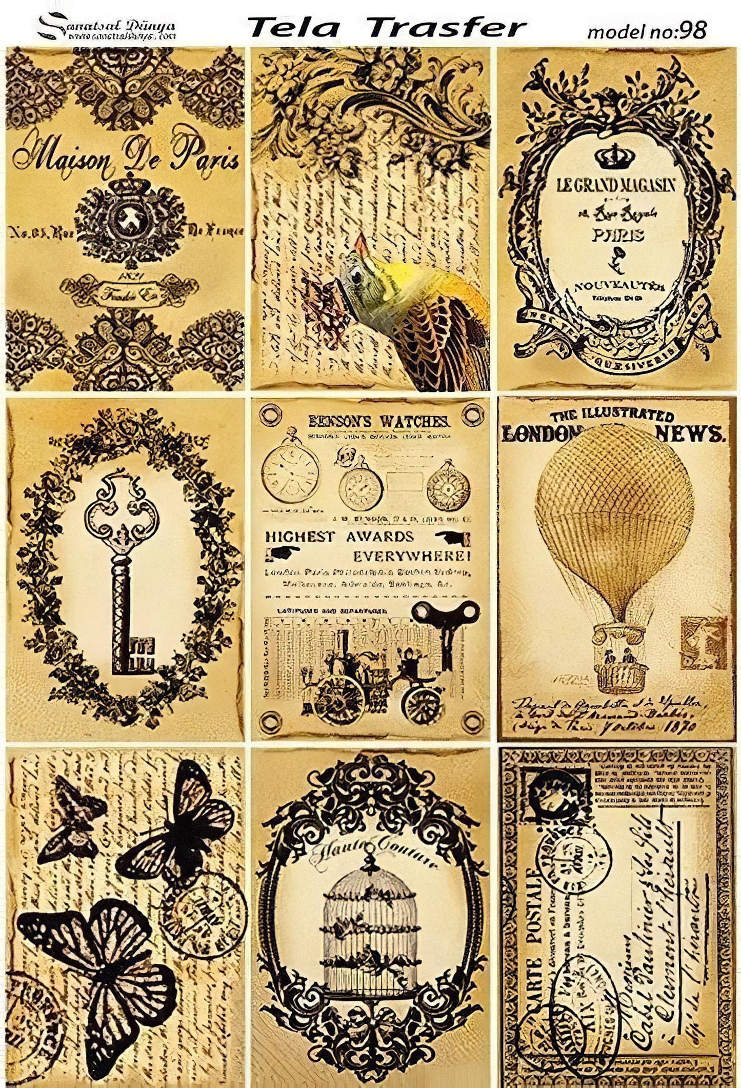 vintage collage decoupage paper
