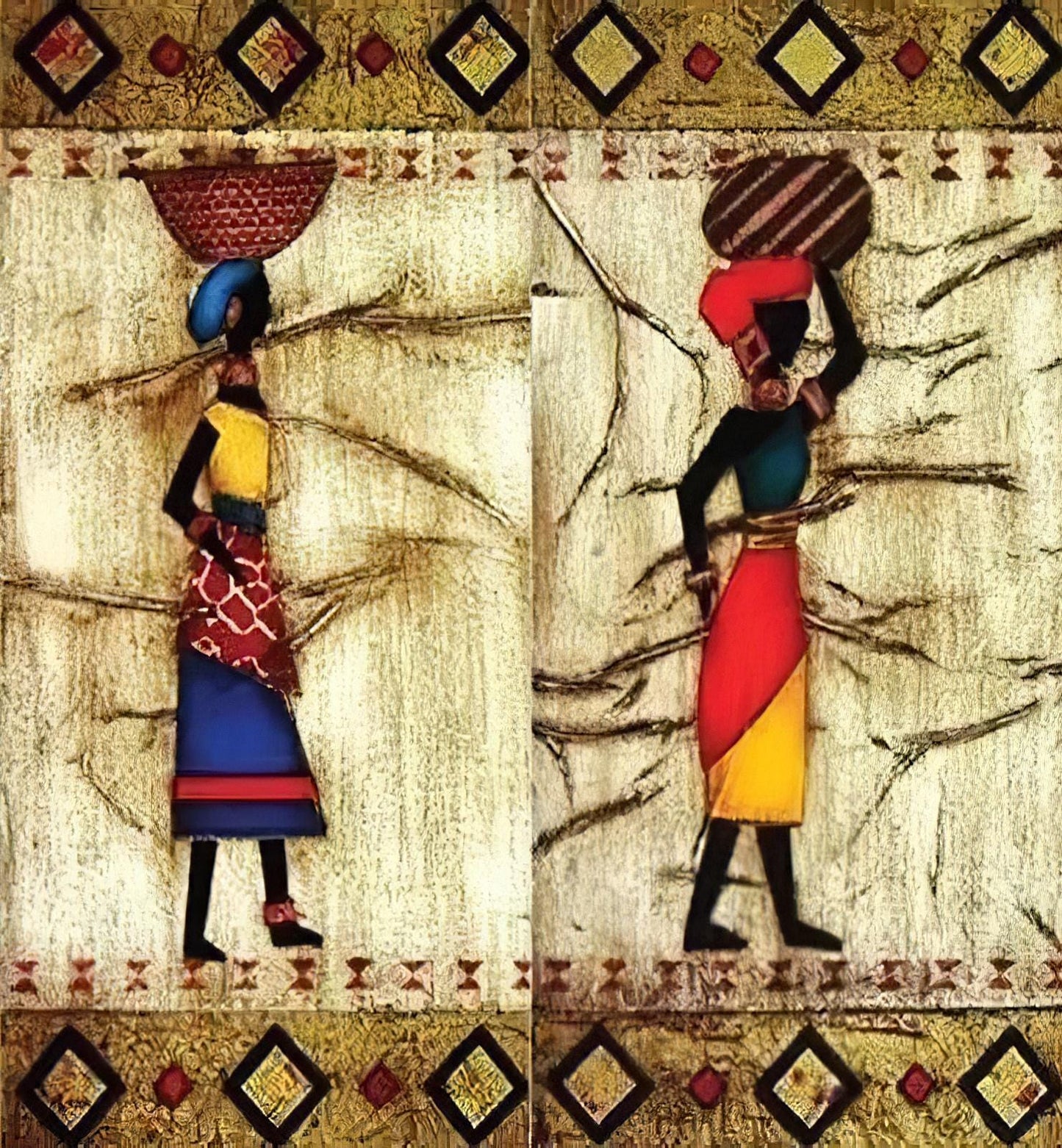 African Women - Decorative Decoupage Paper - for Furniture - Large Size Options [ Colorful ]