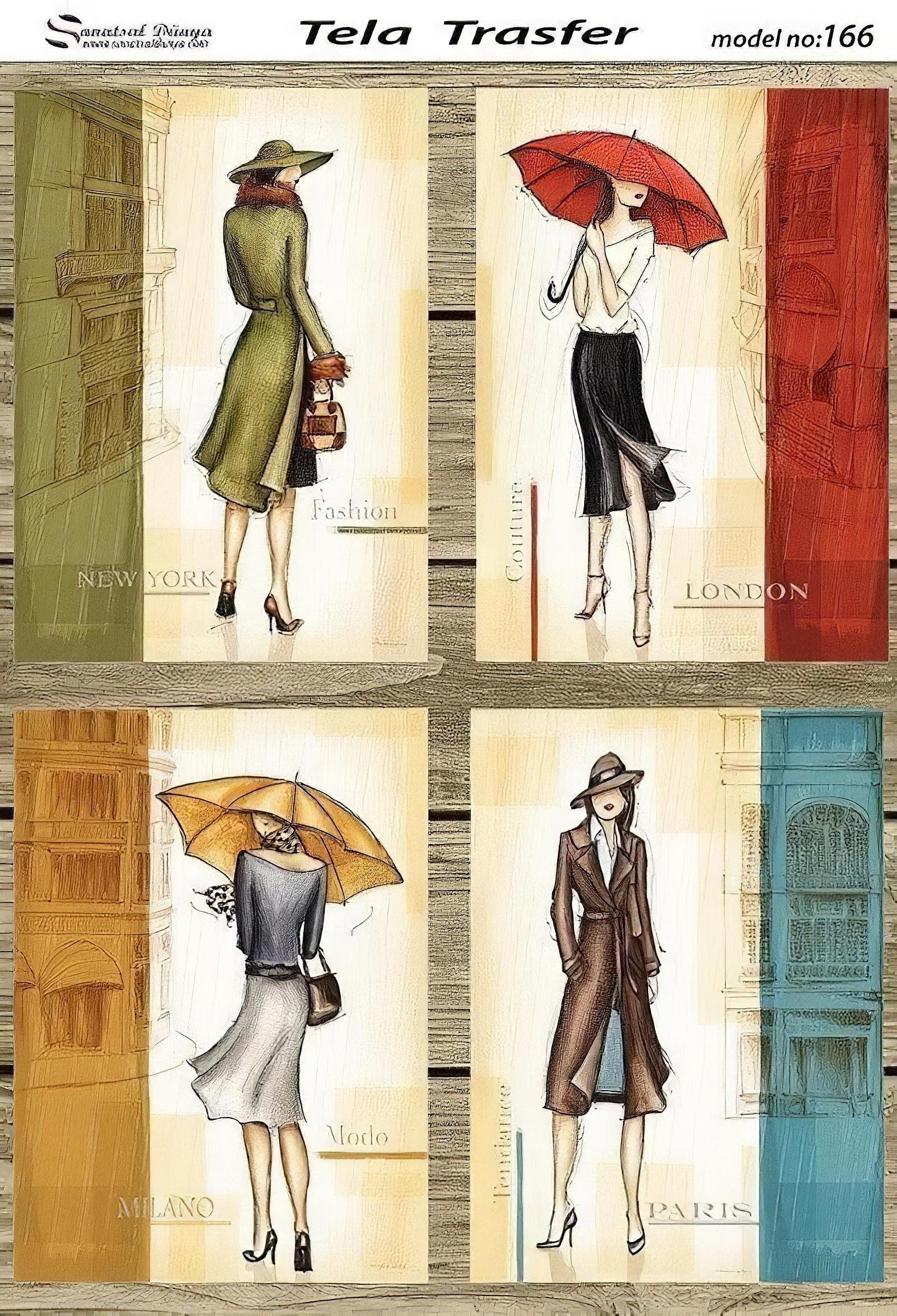 Fashion - New Yorker - Londoner - Decorative Decoupage Paper - for Furniture - Large Size Options