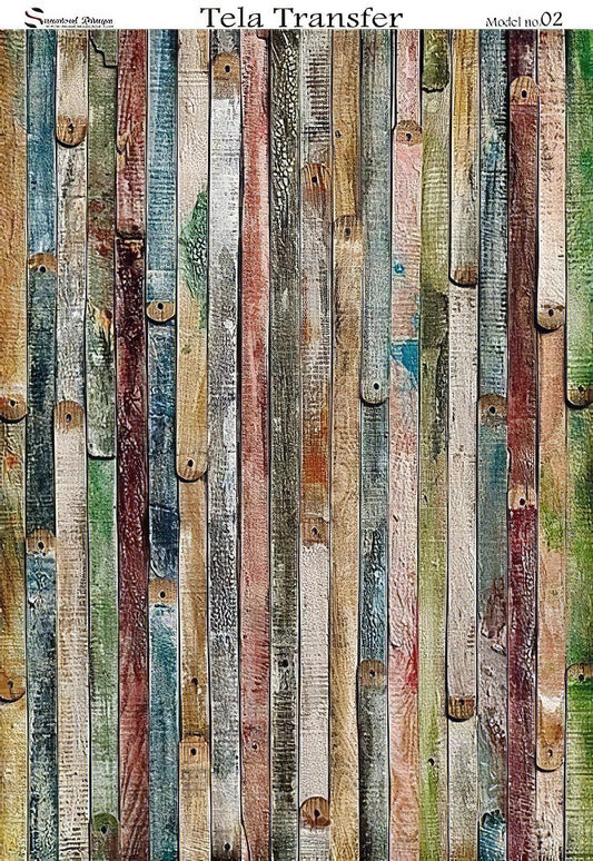 Weathered Wood Pattern - Decorative Decoupage Paper - for Furniture - Large Size Options [Colorful]