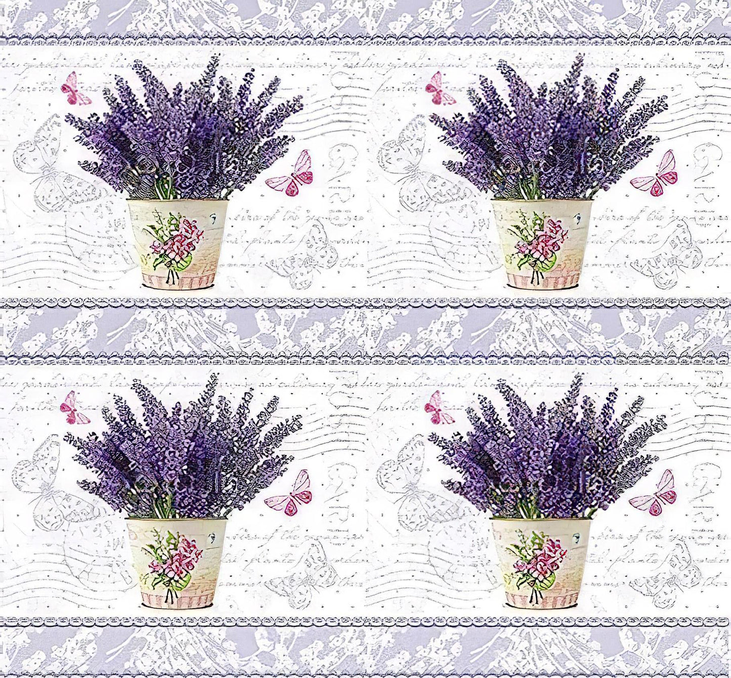 Lavender - Decorative Decoupage Paper - for Furniture - Big Size Options [ Purple White Green ]