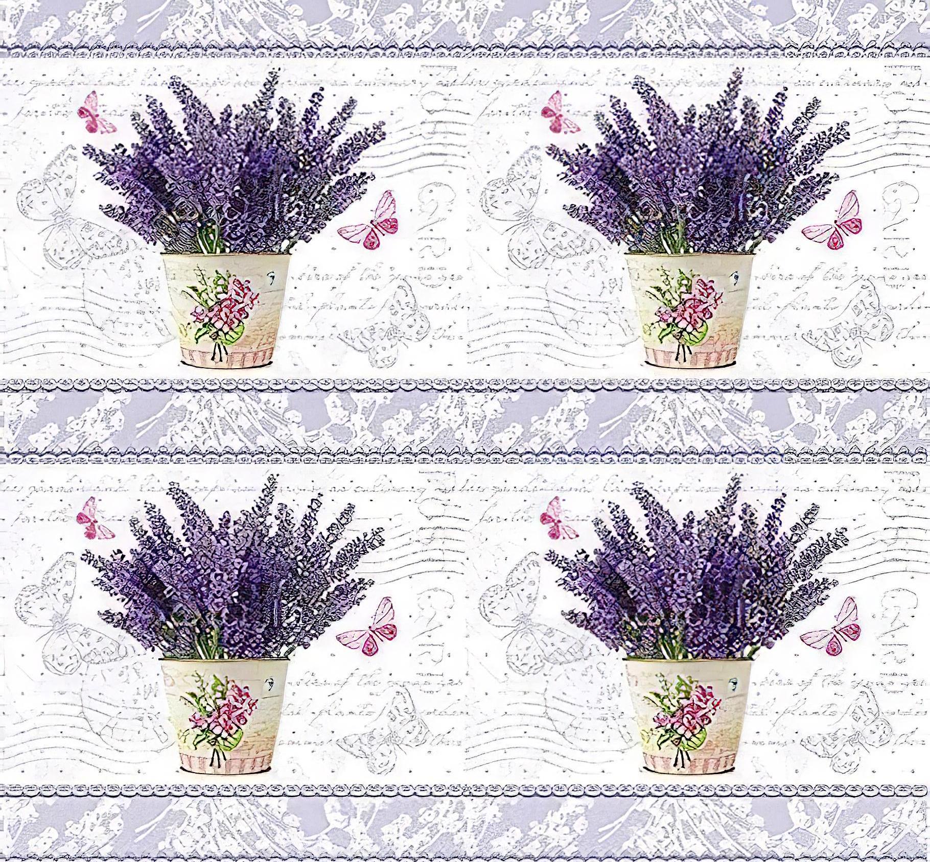 Lavender - Decorative Decoupage Paper - for Furniture - Big Size Options [ Purple White Green ]
