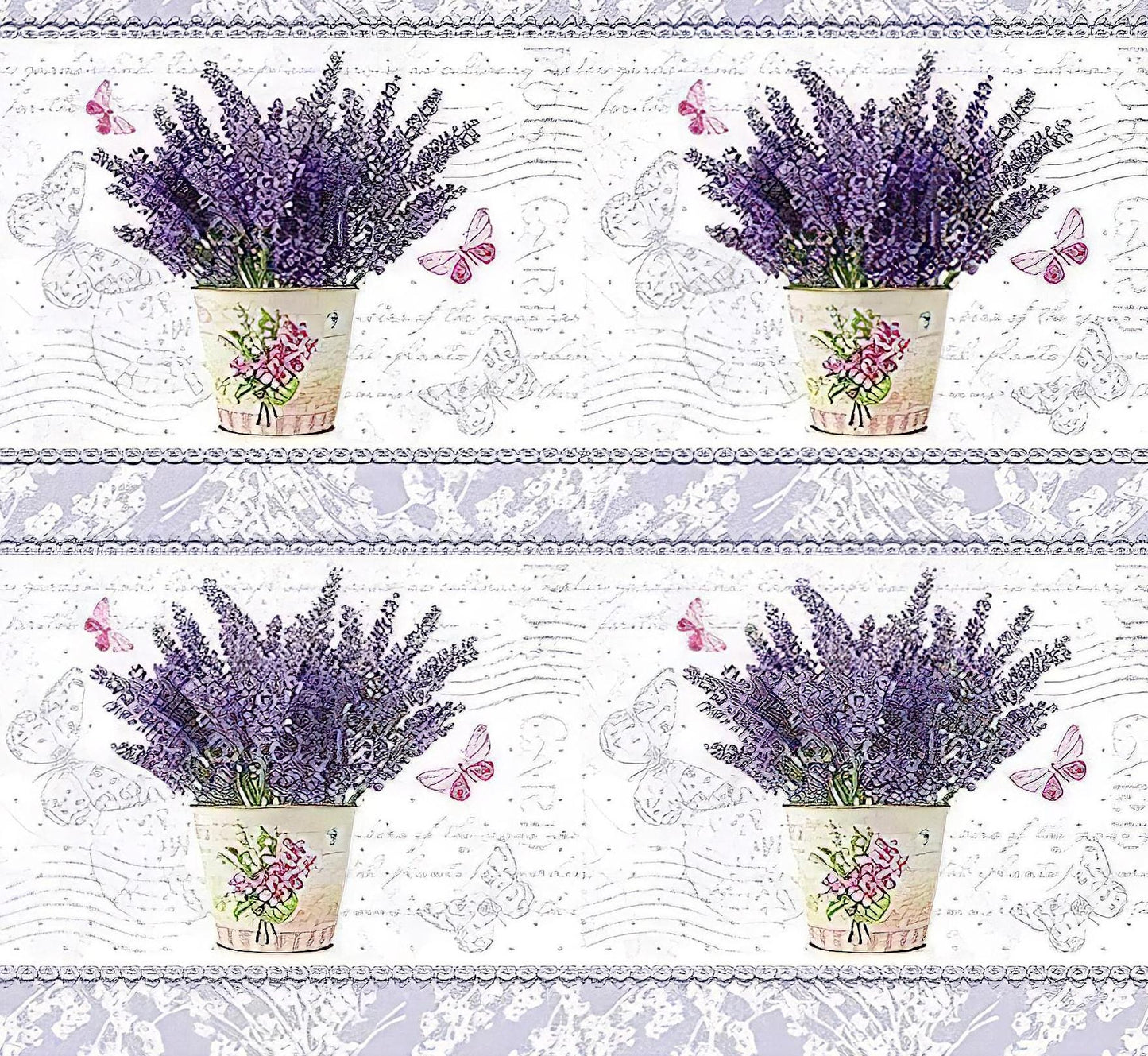 Lavender - Decorative Decoupage Paper - for Furniture - Big Size Options [ Purple White Green ]