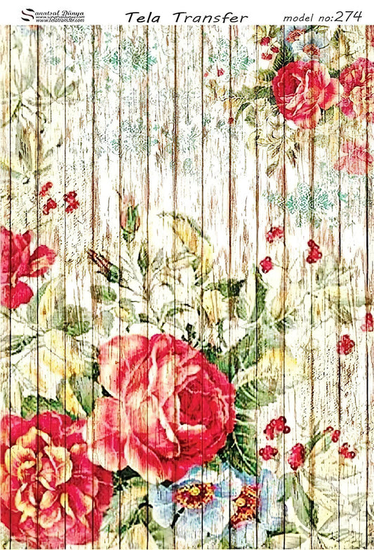 red roses decoupage paper