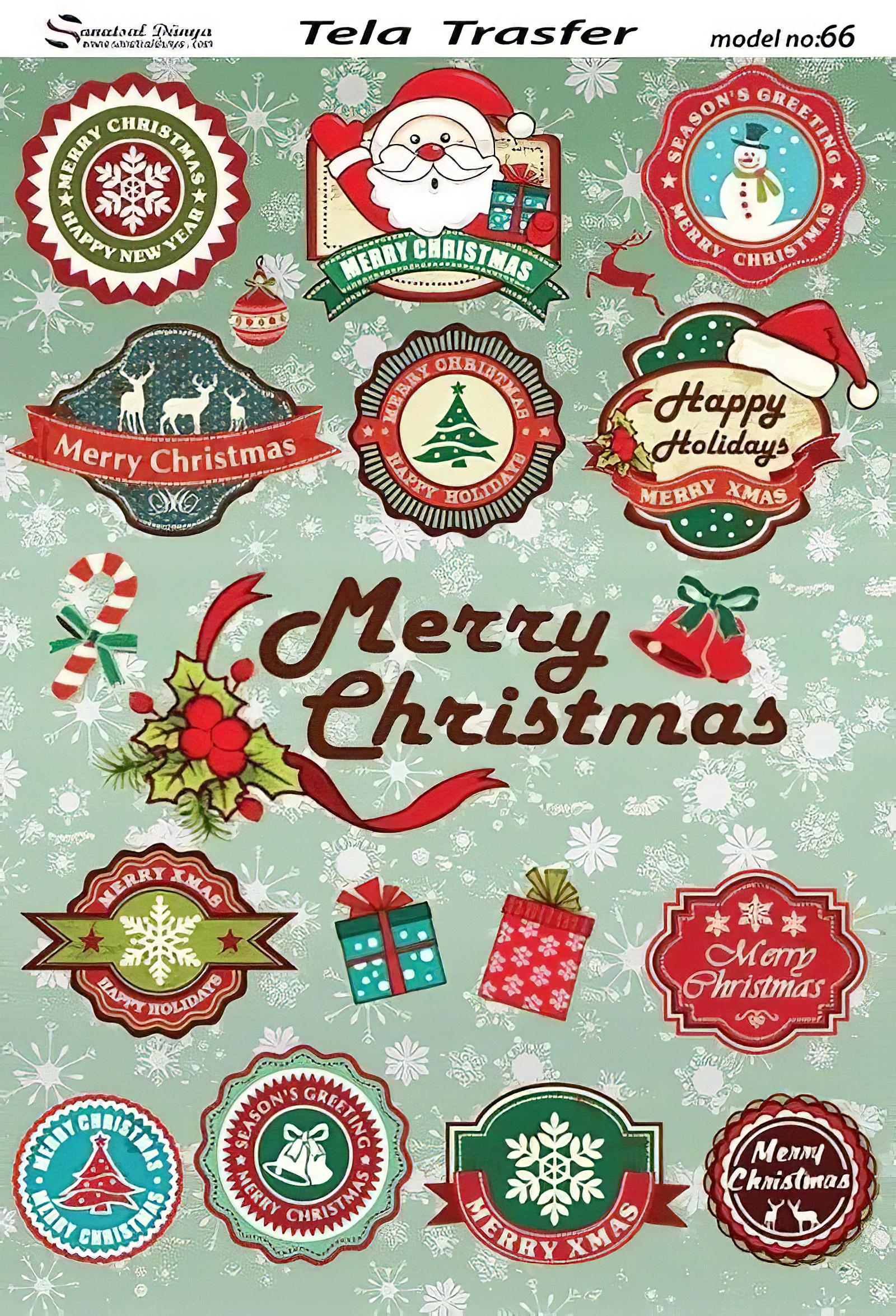 Christmas Pattern - Decorative Decoupage Paper - for Furniture - Big Size Options [ Green Red Brown ]