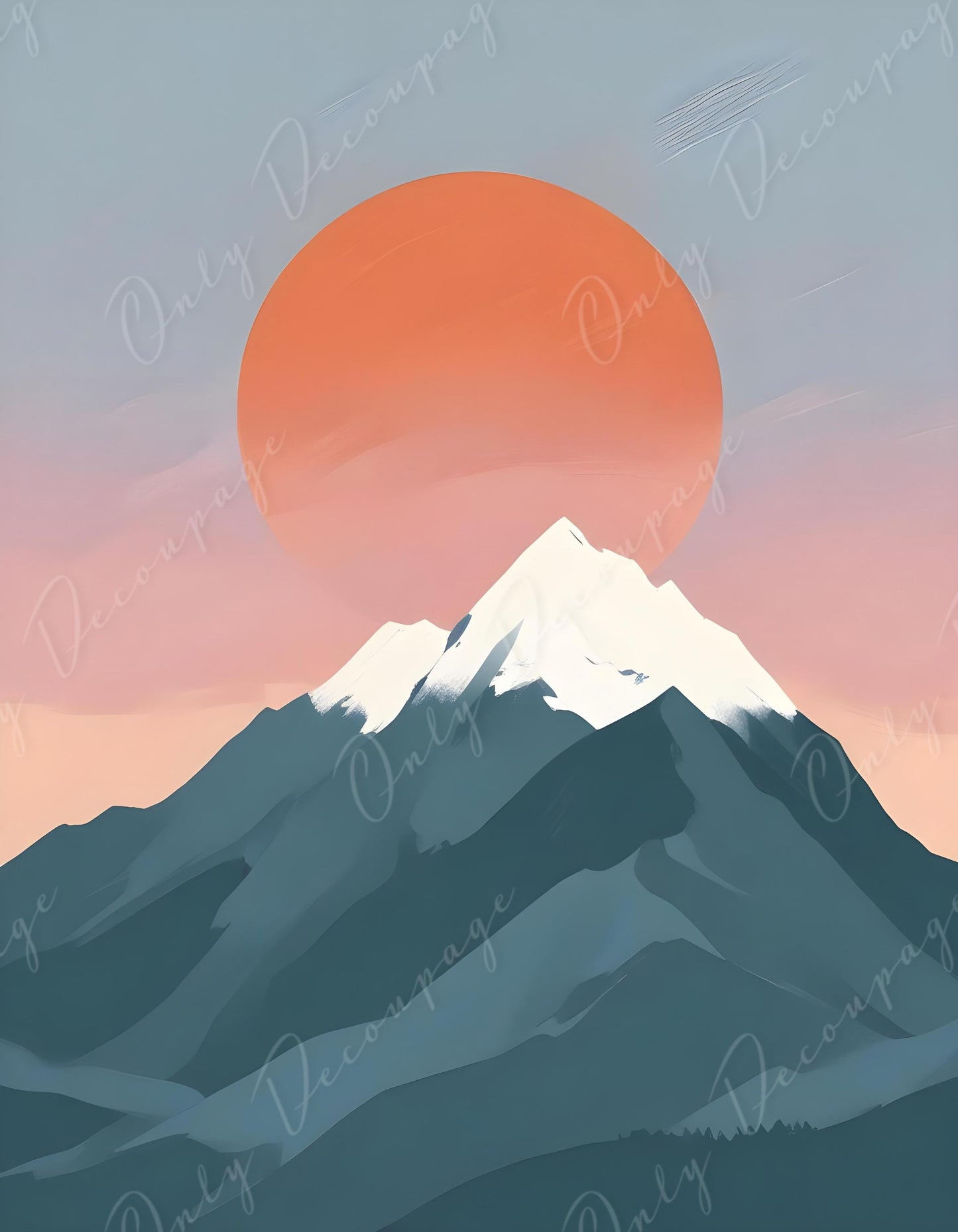 mount hill decoupage paper