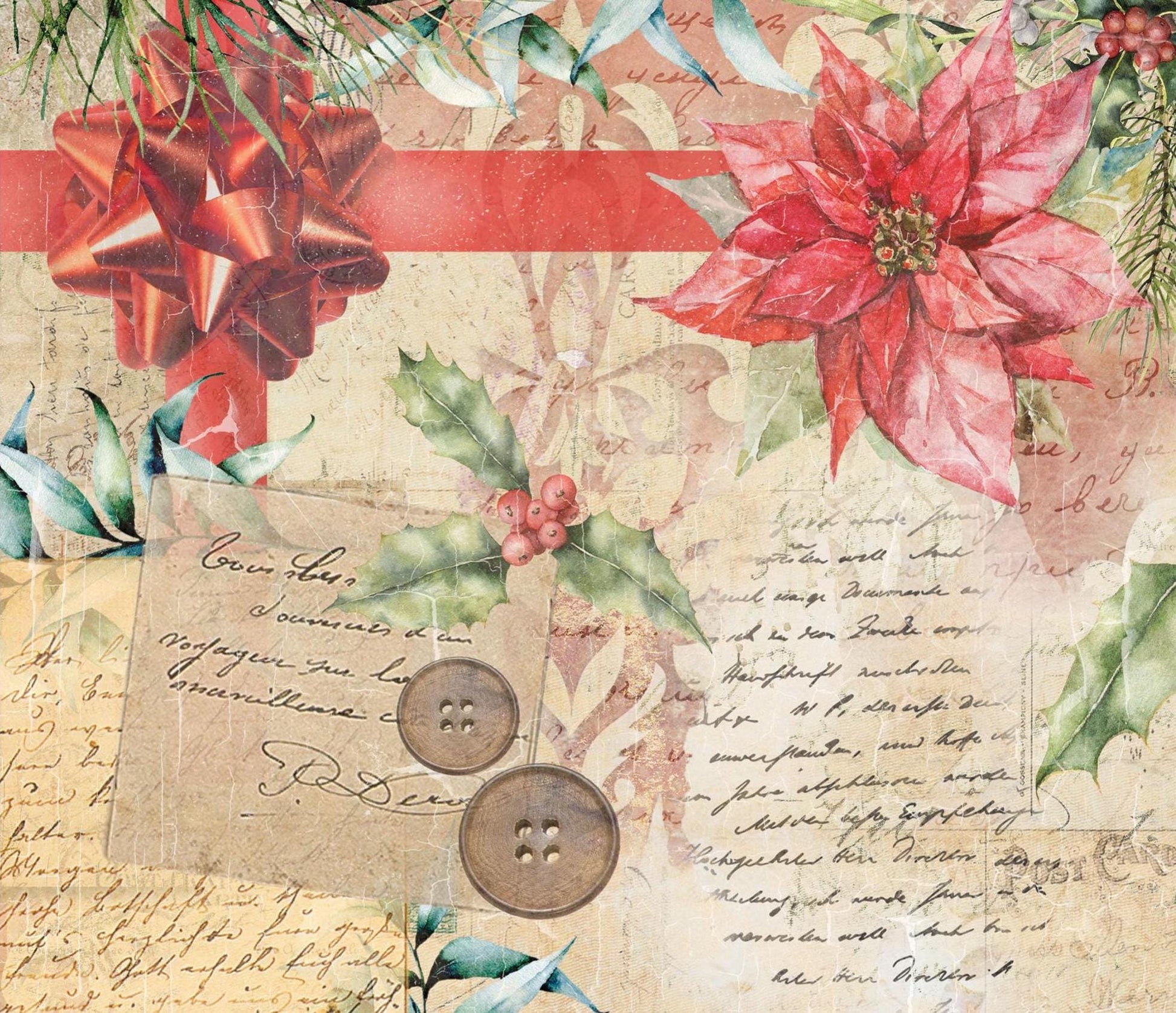 Christmas Collection - Large Decoupage Paper - 6 Size Options