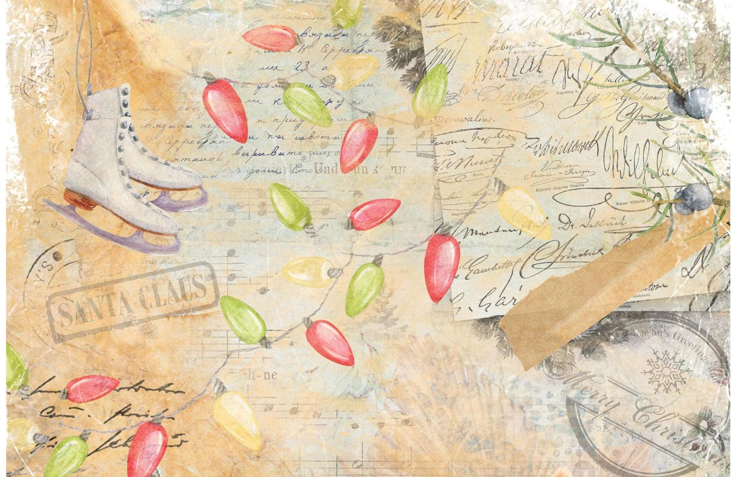 Christmas Collection - Large Decoupage Paper - 6 Size Options - Candle