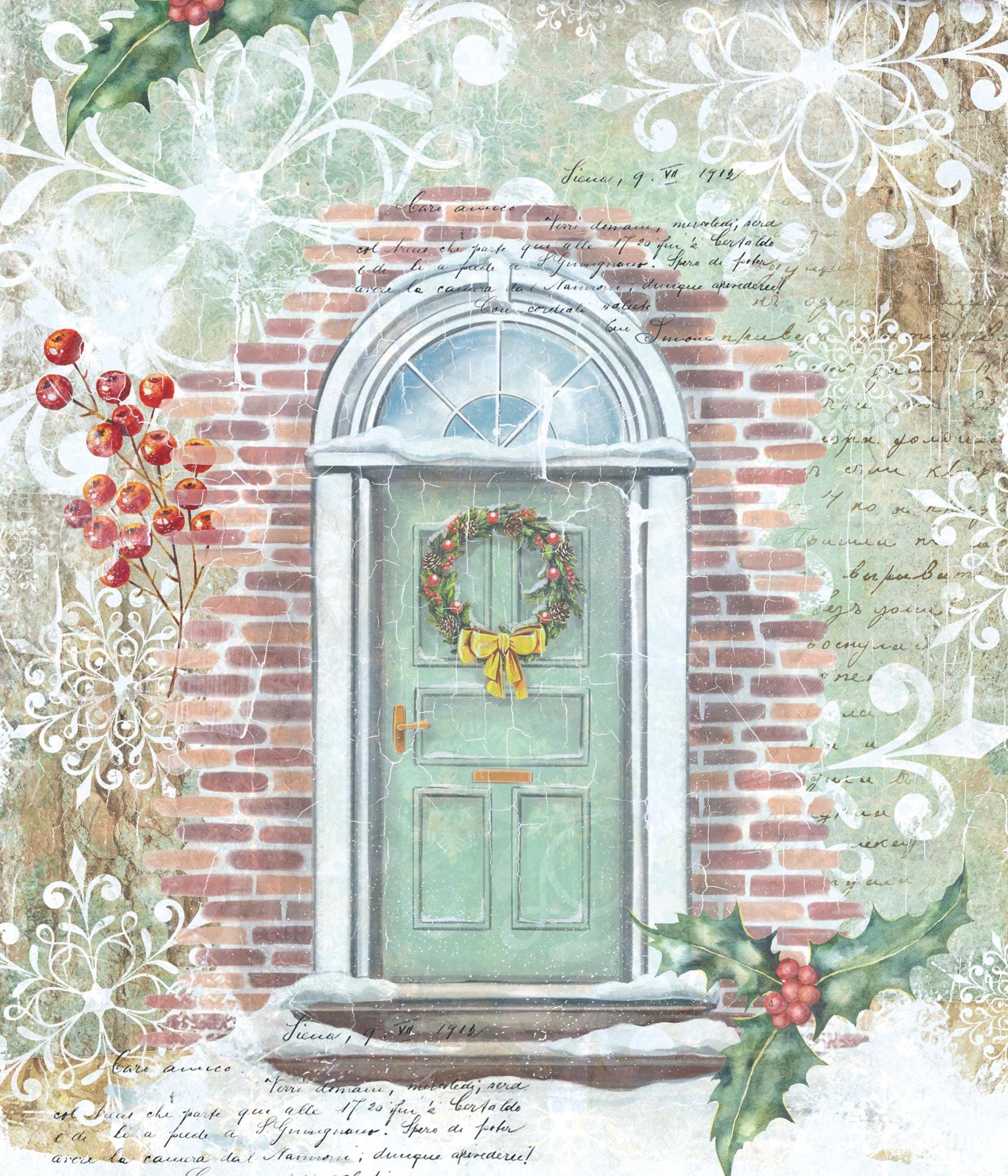 Christmas Collection - Large Decoupage Paper - 6 Size Options - Green Door