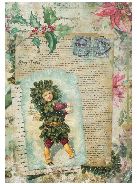 Christmas Collection - Large Decoupage Paper - 6 Size Options - Letter Postcard
