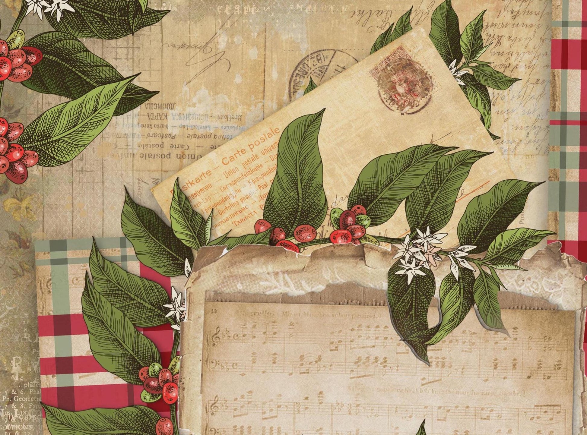 Christmas Collection - Large Decoupage Paper - 6 Size Options - Vintage Decoupage