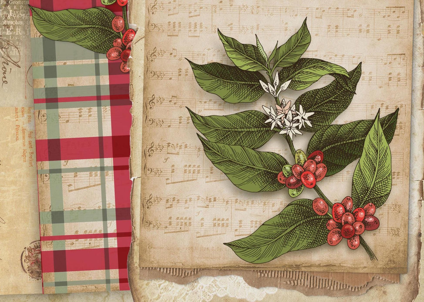 Christmas Collection - Large Decoupage Paper - 6 Size Options - Vintage Decoupage