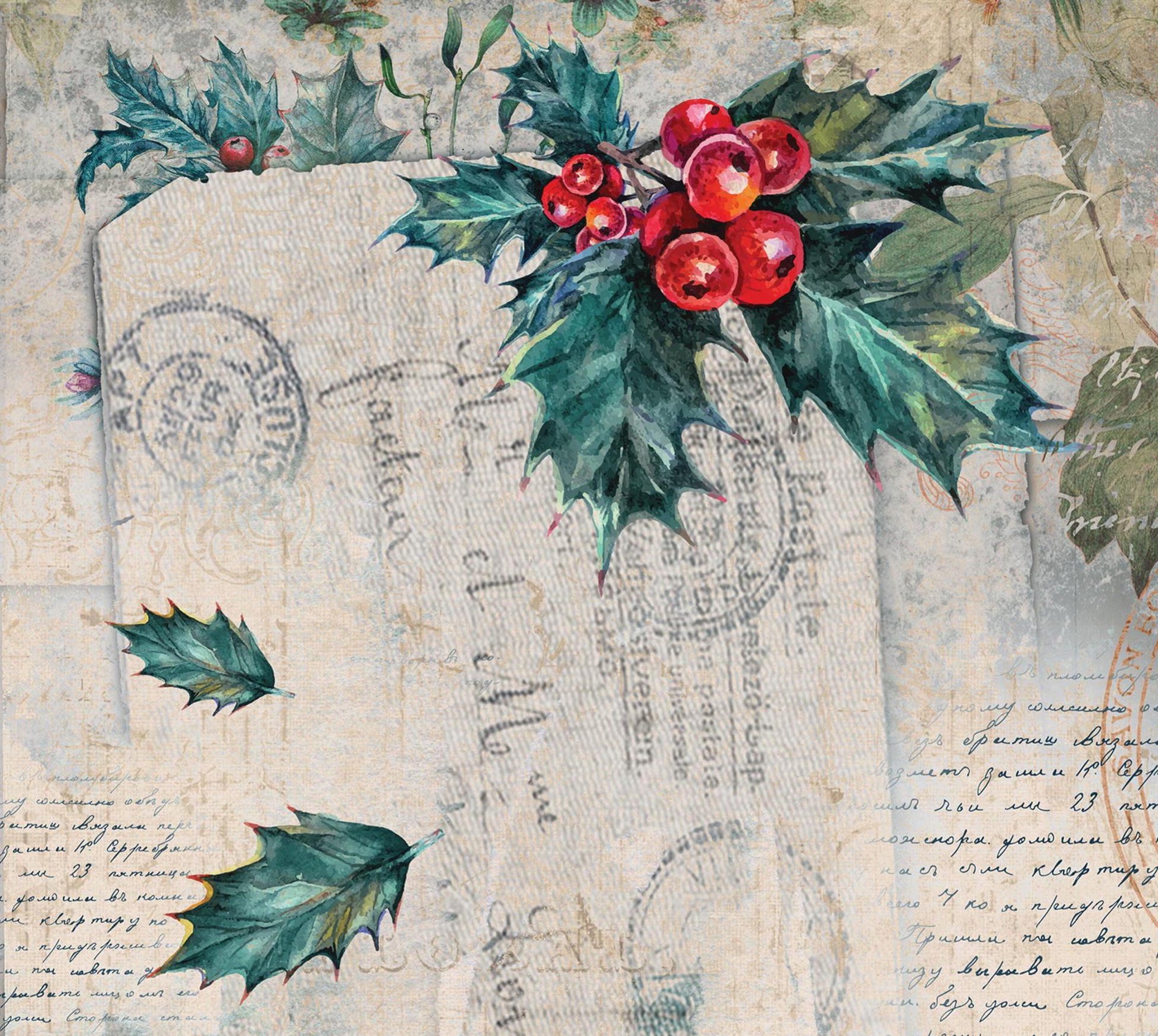 Christmas Collection - Large Decoupage Paper - 6 Size Options - Vintage Decoupage