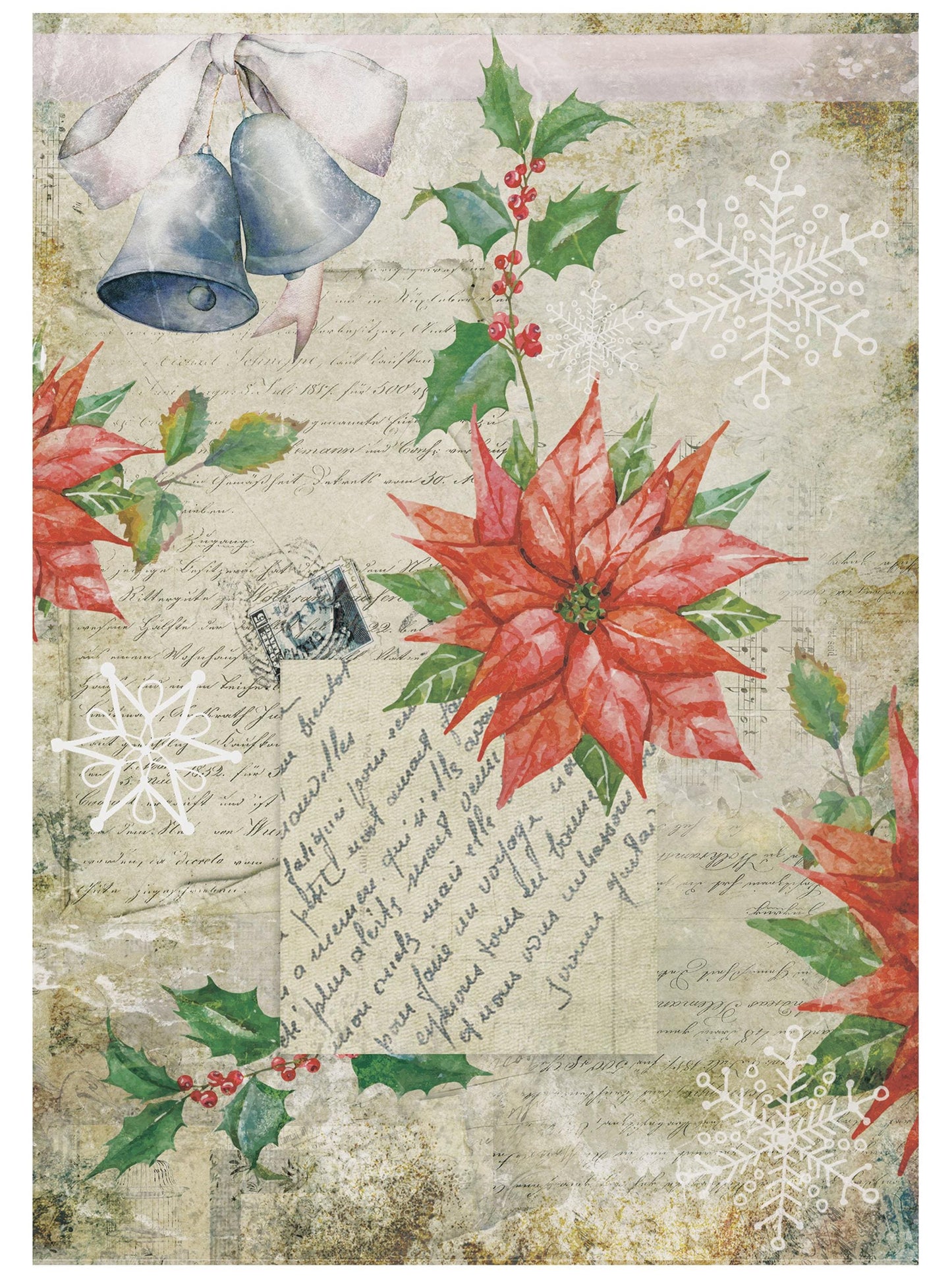 Christmas Collection - Large Decoupage Paper - 6 Size Options - Vintage Decoupage