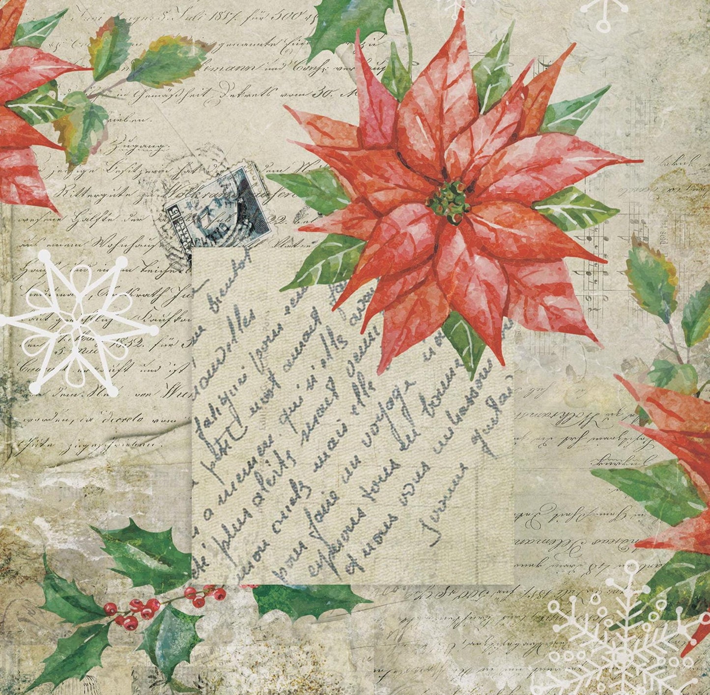 Christmas Collection - Large Decoupage Paper - 6 Size Options - Vintage Decoupage