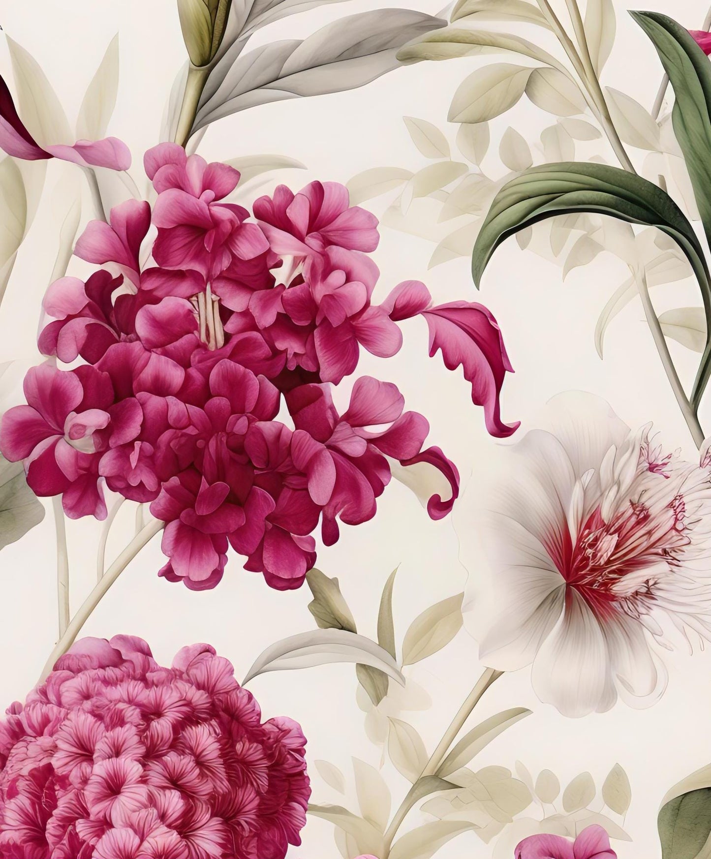 Decoupage Paper - Repeating Pattern - 6 Size Options - Claret Floral