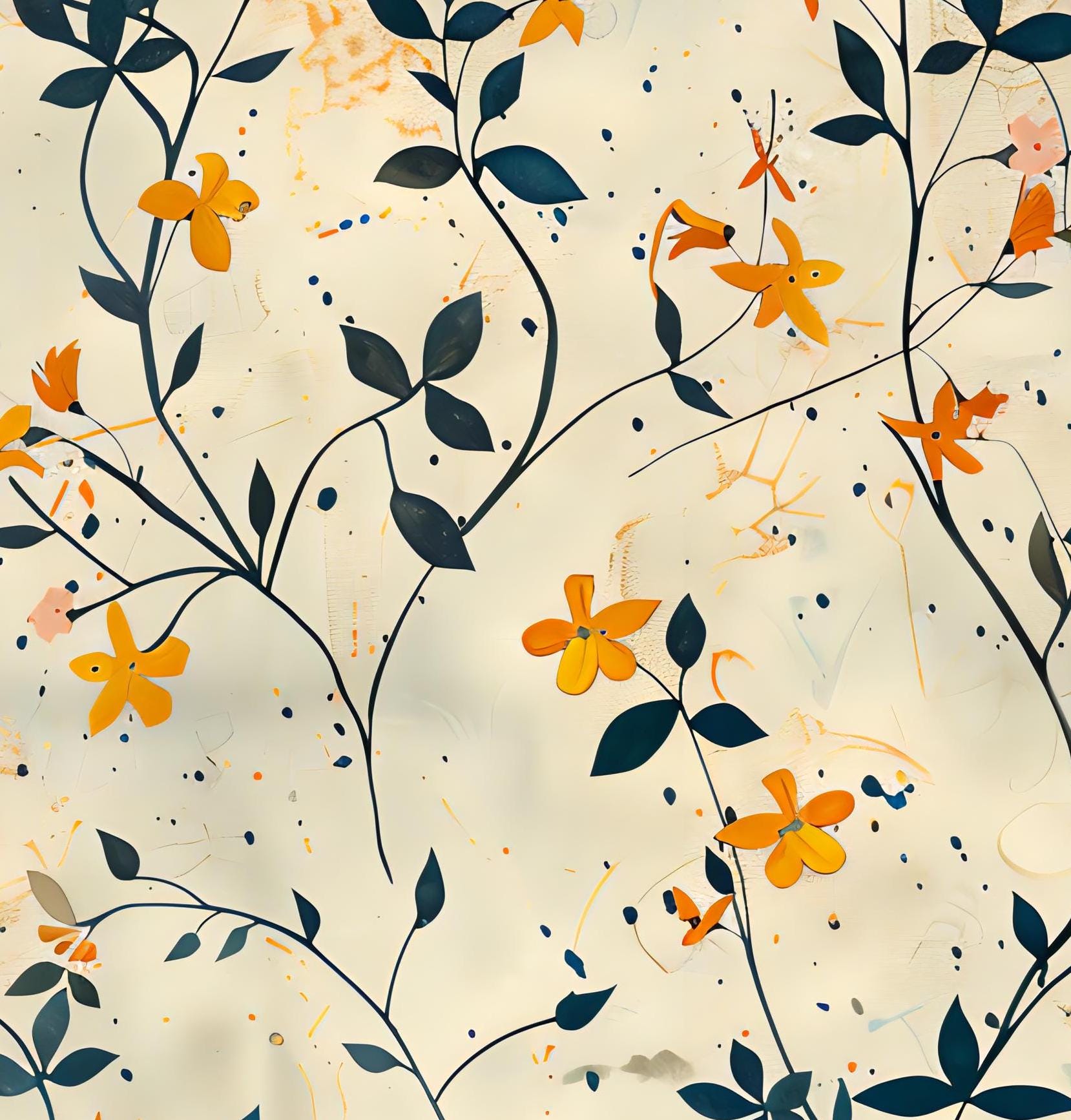 Decoupage Paper - Repeating Pattern - 6 Size Options - Beige Background