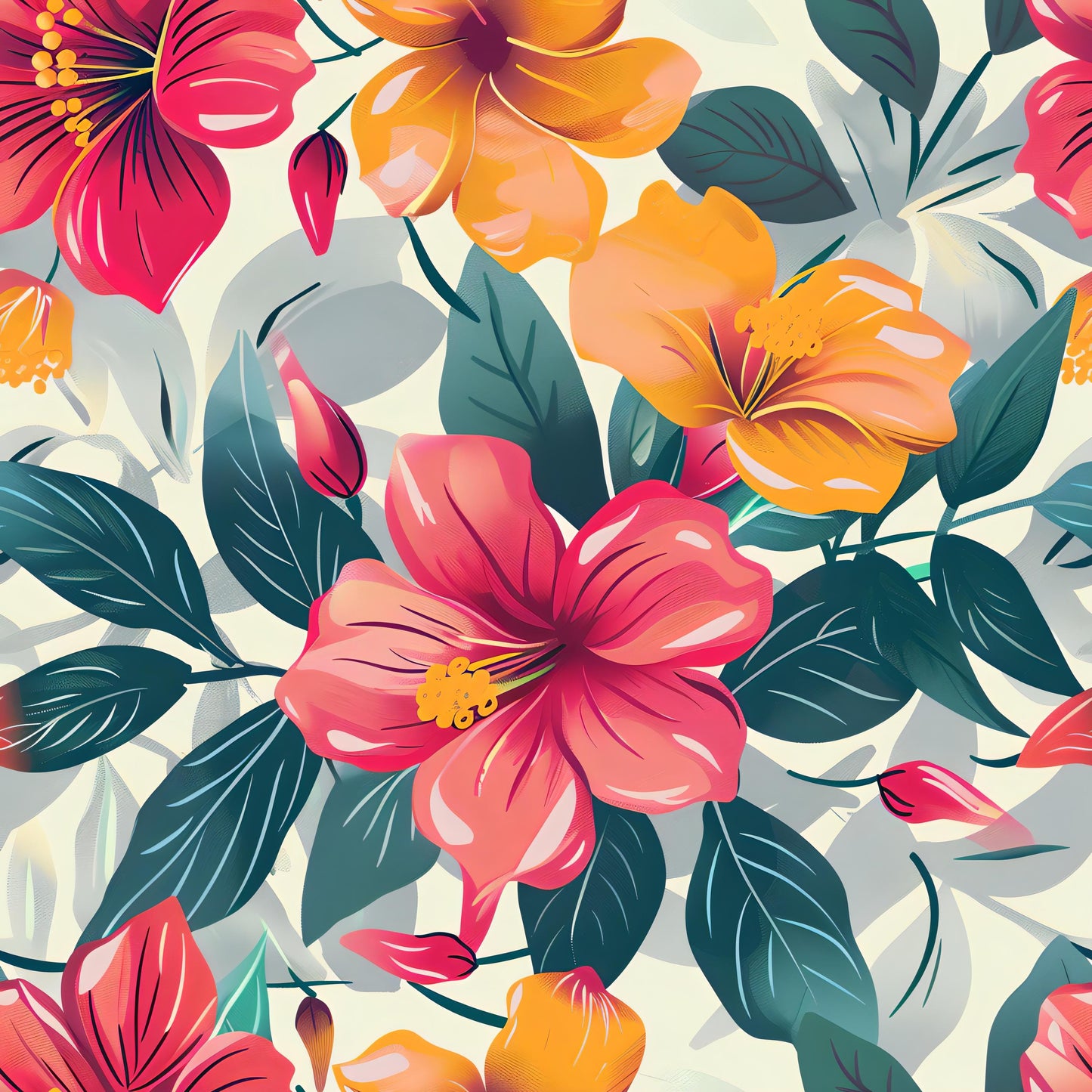 Floral Decoupage Paper - Repeating Pattern - 6 Size Options
