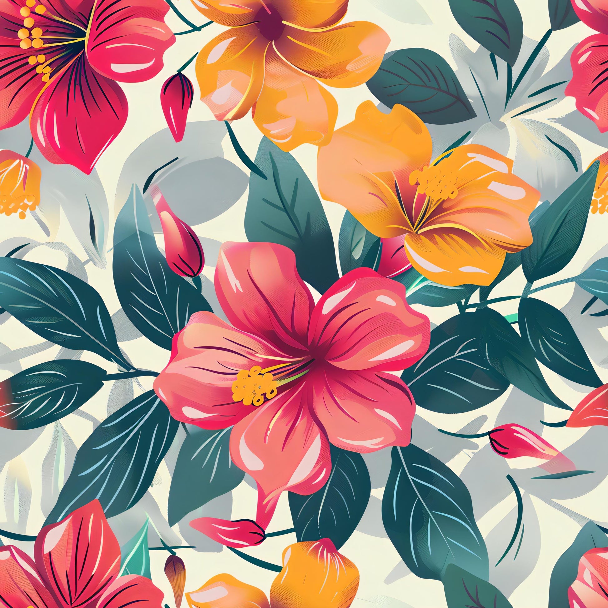 Floral Decoupage Paper - Repeating Pattern - 6 Size Options