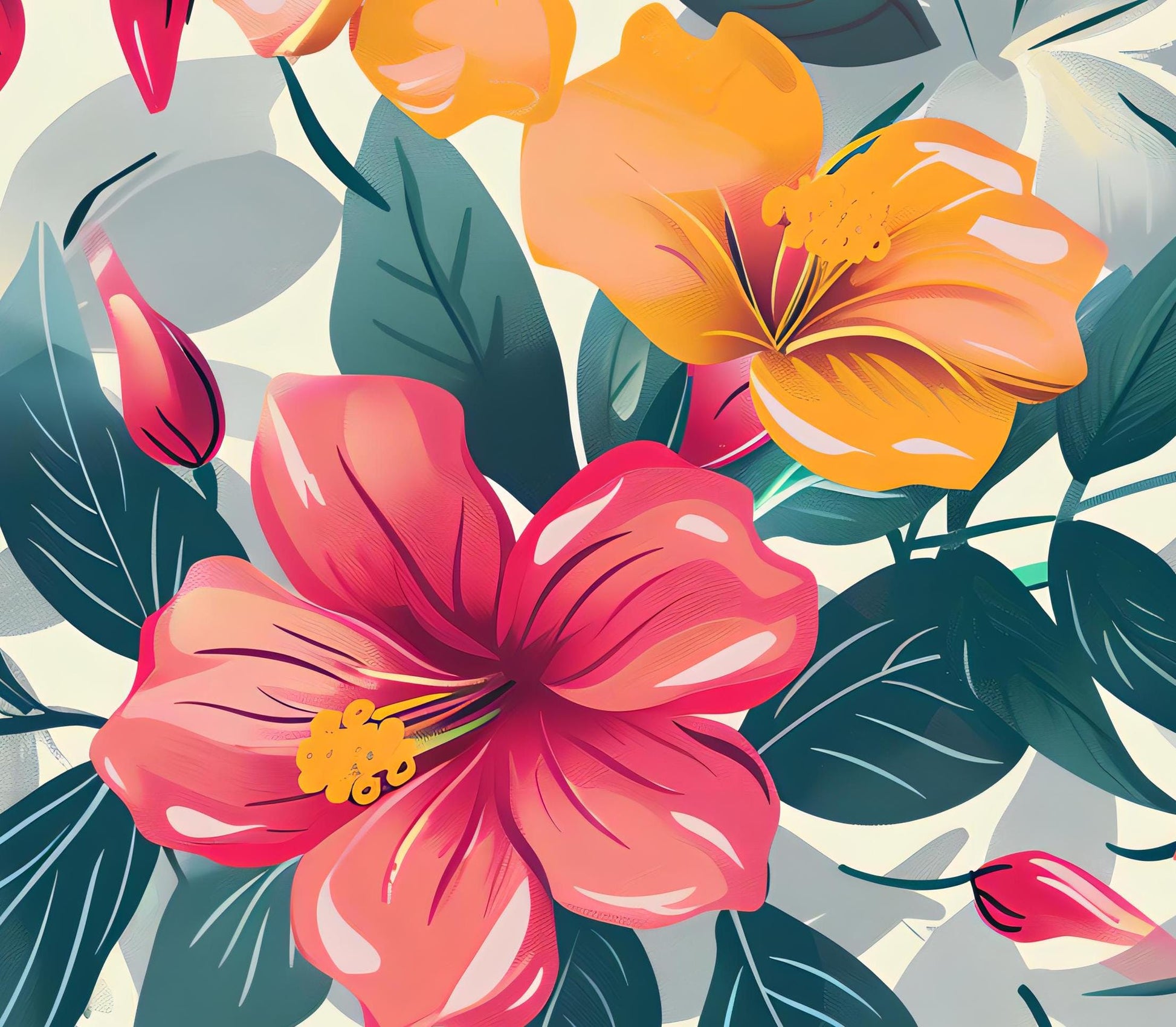 Floral Decoupage Paper - Repeating Pattern - 6 Size Options