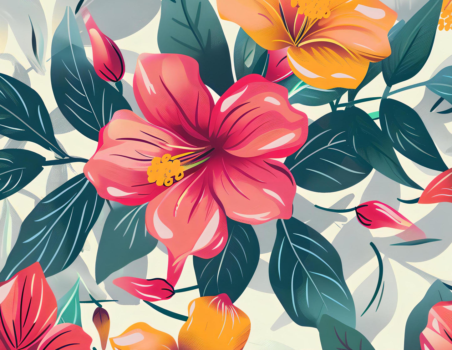 Floral Decoupage Paper - Repeating Pattern - 6 Size Options