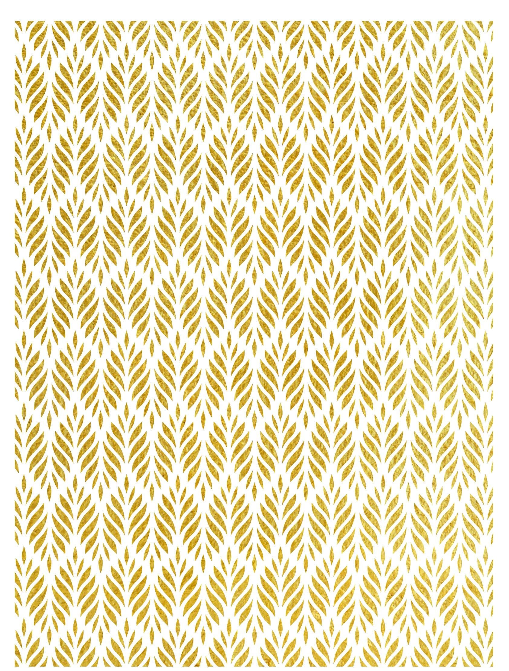 NEW! Gold Metal Leaf Decoupage Paper - A3 Size - Rice Paper with Gold Foil - Leaf Pattern