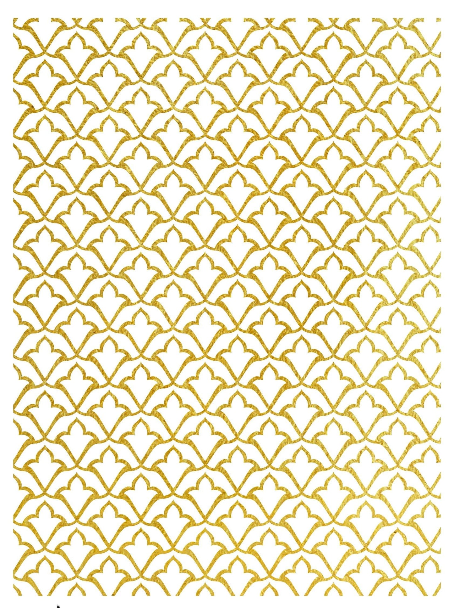 NEW! Gold Metal Leaf Decoupage Paper - A3 Size - Rice Paper with Gold Foil - Leaf Pattern