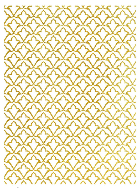 NEW! Gold Metal Leaf Decoupage Paper - A3 Size - Rice Paper with Gold Foil - Leaf Pattern