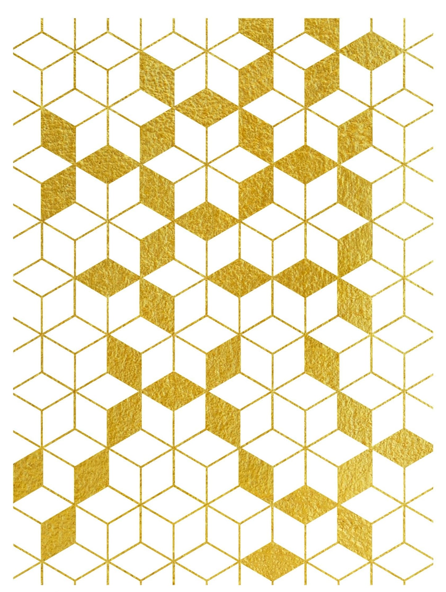 NEW! Gold Metal Leaf Decoupage Paper - A3 Size - Rice Paper with Gold Foil - Leaf Pattern