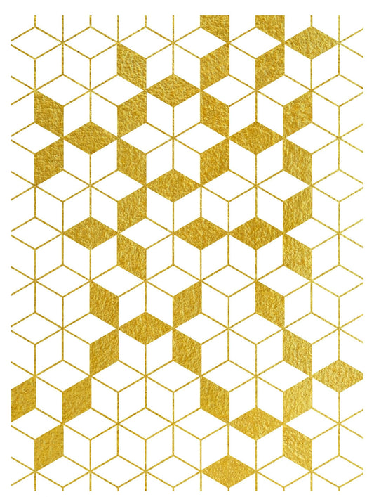 NEW! Gold Metal Leaf Decoupage Paper - A3 Size - Rice Paper with Gold Foil - Leaf Pattern