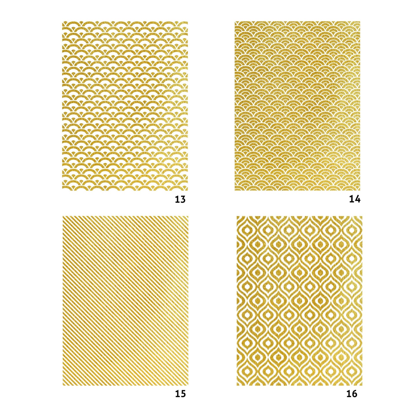 NEW! Gold Metal Leaf Decoupage Paper - A3 Size - Rice Paper with Gold Foil - Wave Pattern