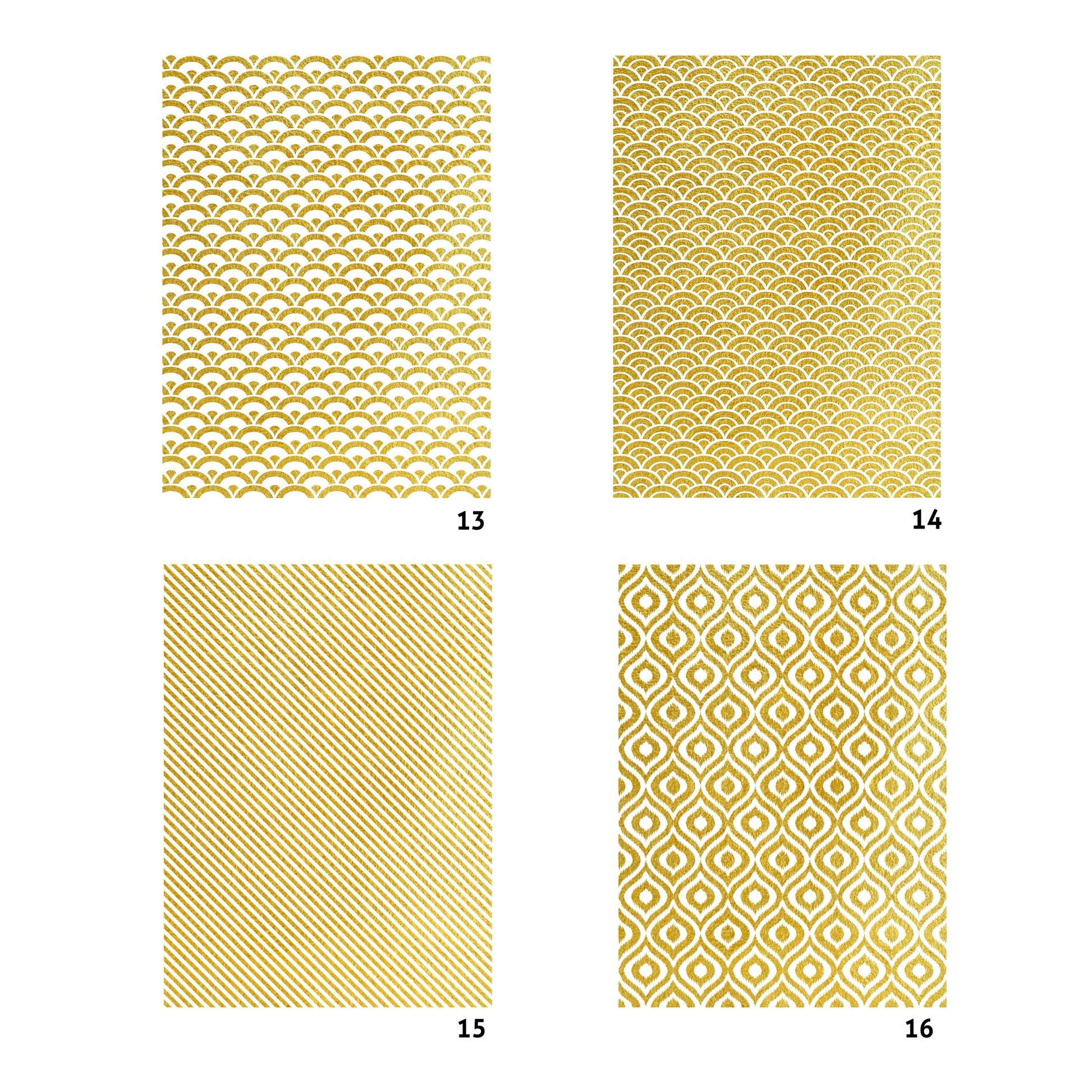 NEW! Gold Metal Leaf Decoupage Paper - A3 Size - Rice Paper with Gold Foil - Wave Pattern