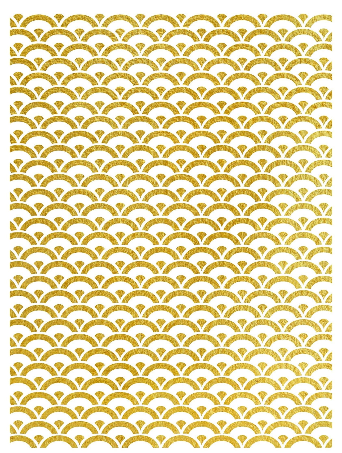 NEW! Gold Metal Leaf Decoupage Paper - A3 Size - Rice Paper with Gold Foil - Wave Pattern
