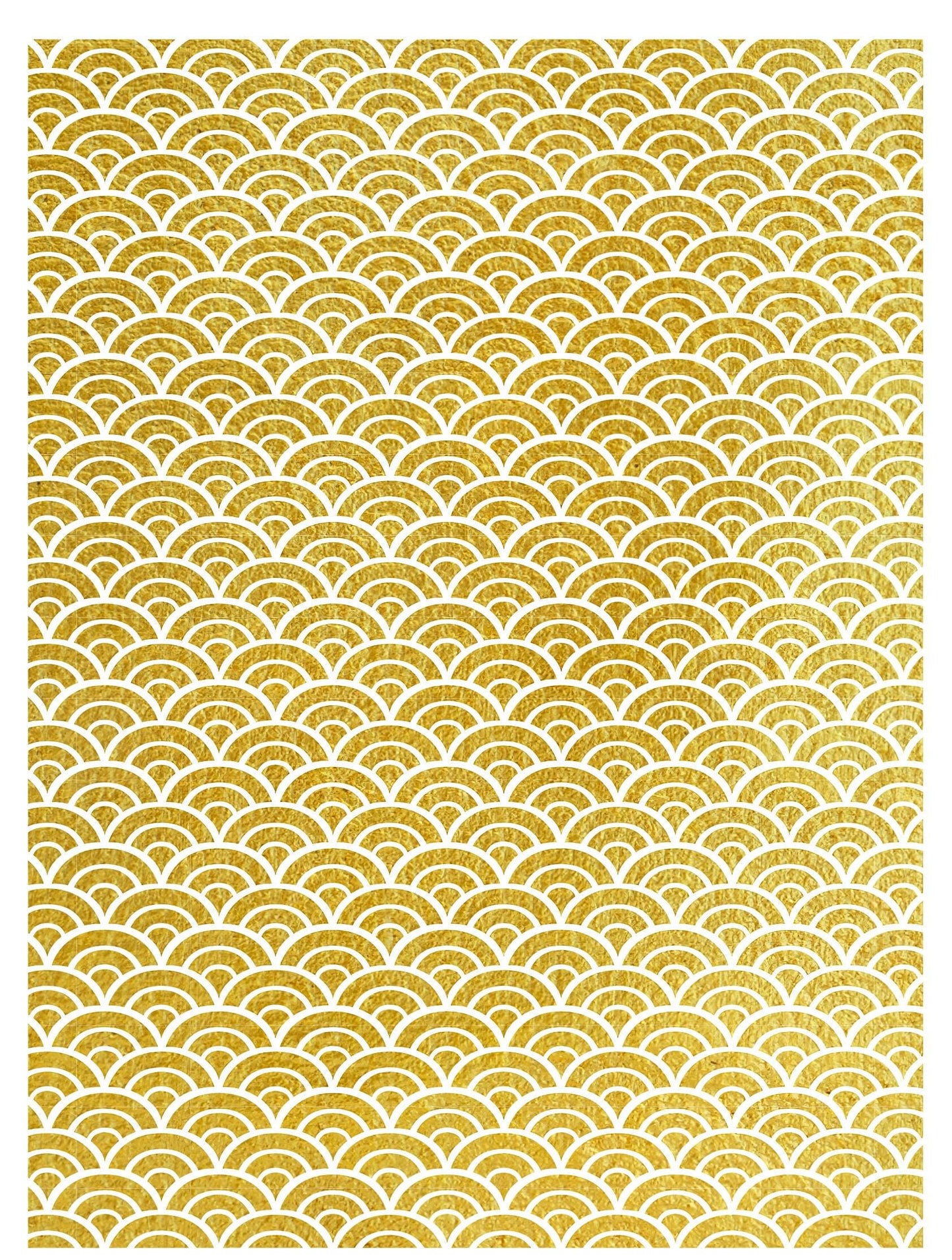 NEW! Gold Metal Leaf Decoupage Paper - A3 Size - Rice Paper with Gold Foil - Wave Pattern