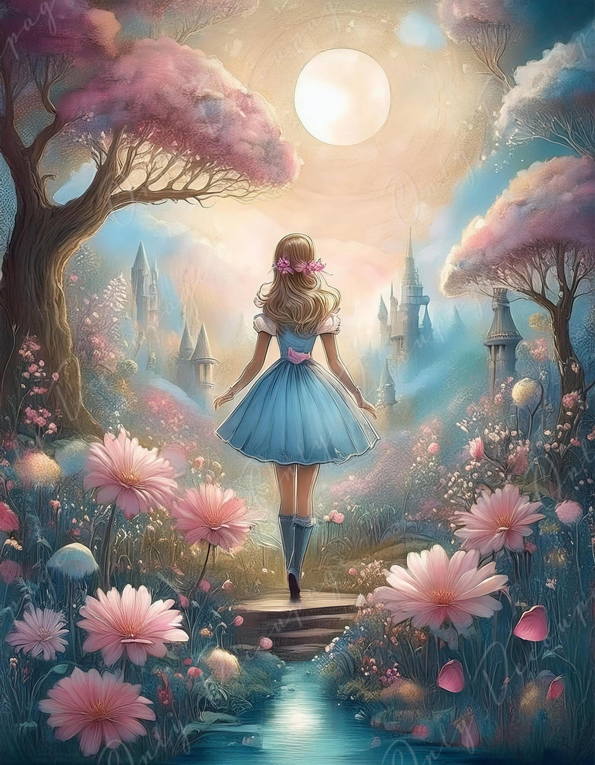 alice in wonderland decoupage paper
