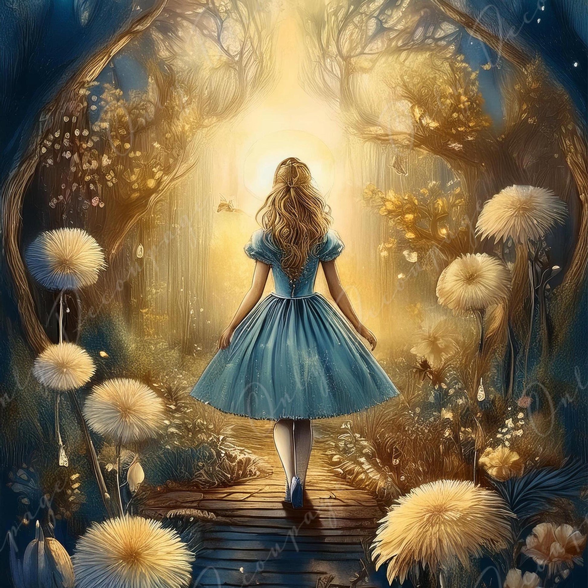 Fairytale Alice - Large Decoupage Paper - 6 Size Options - Golden Hour