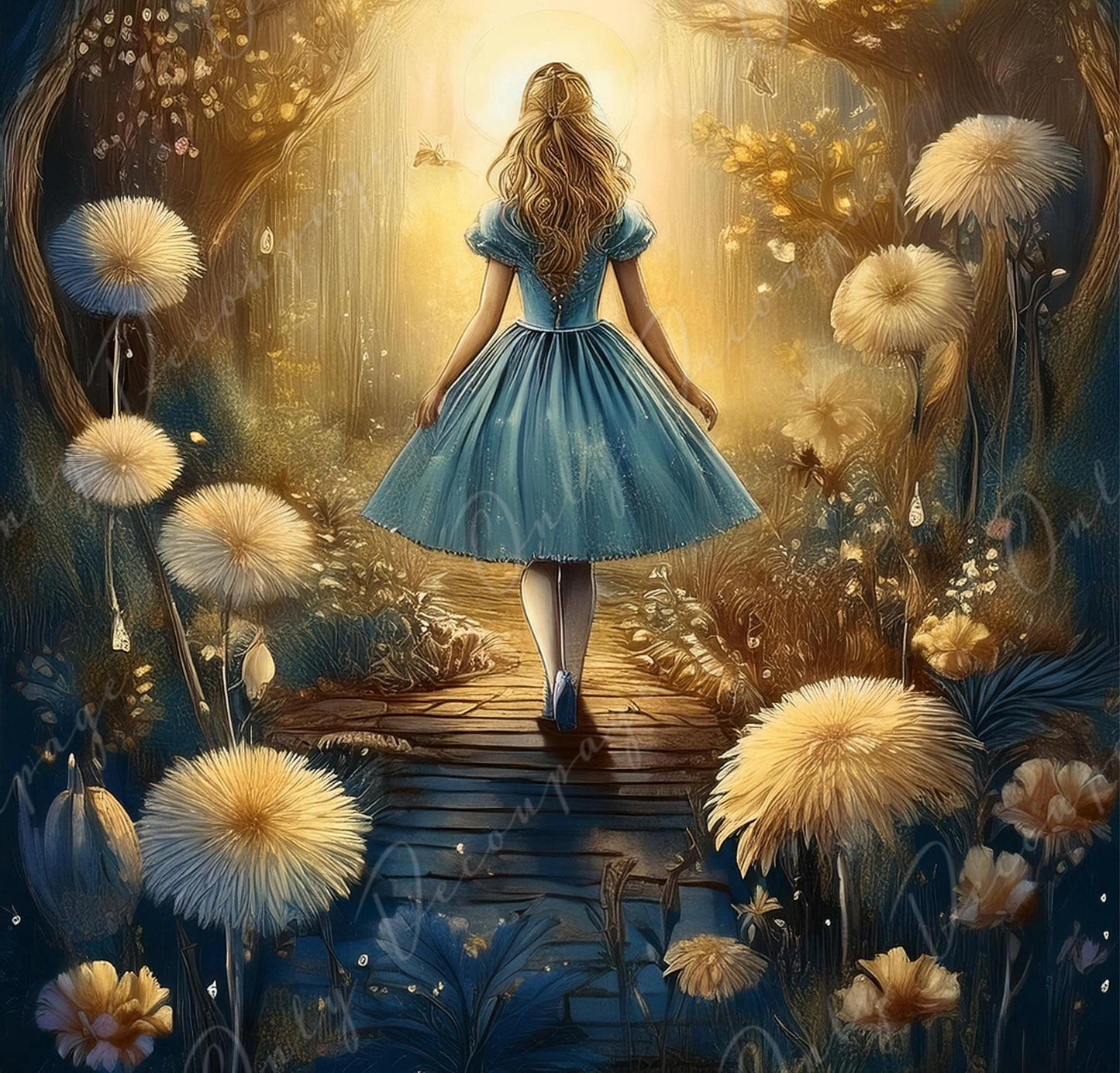 Fairytale Alice - Large Decoupage Paper - 6 Size Options - Golden Hour