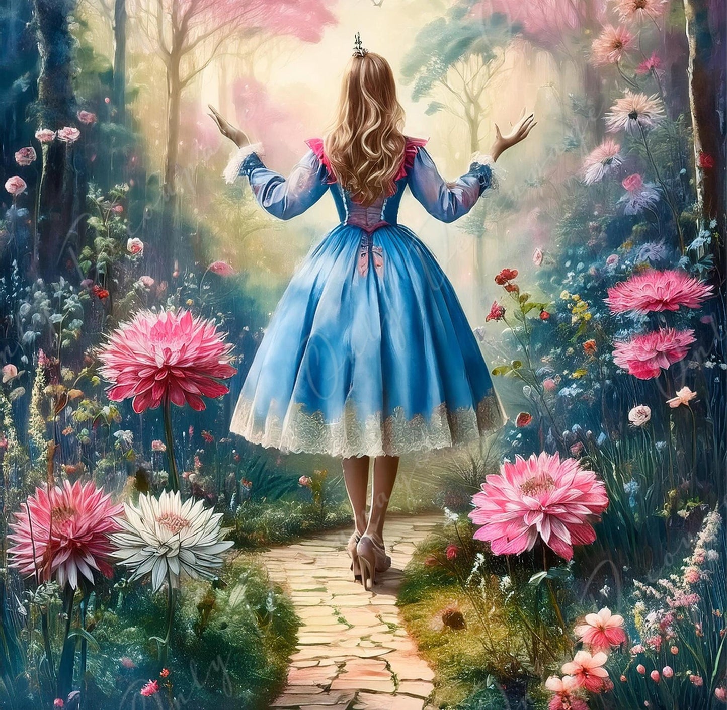 fairytale alice decoupage paper