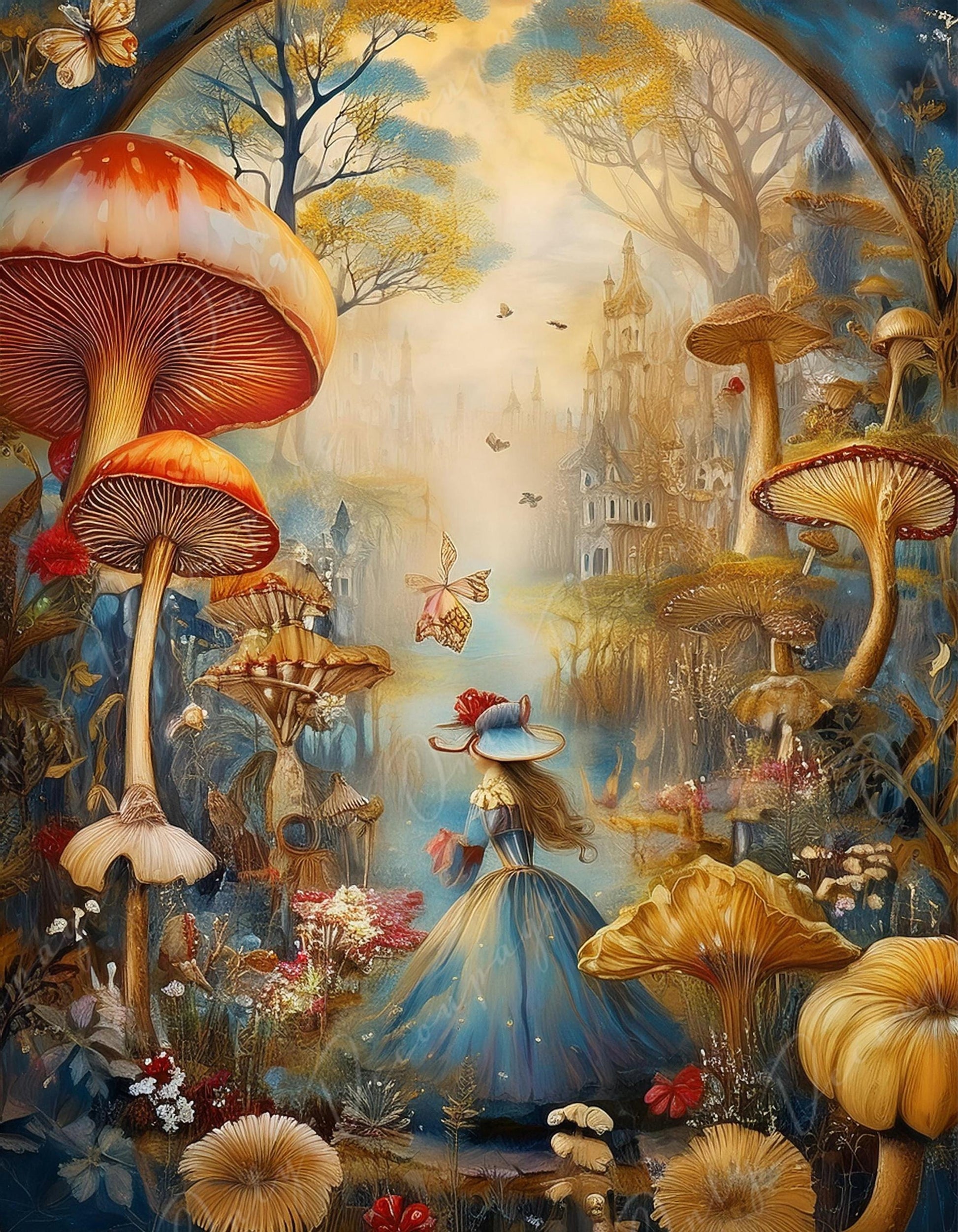 alice collage red decoupage