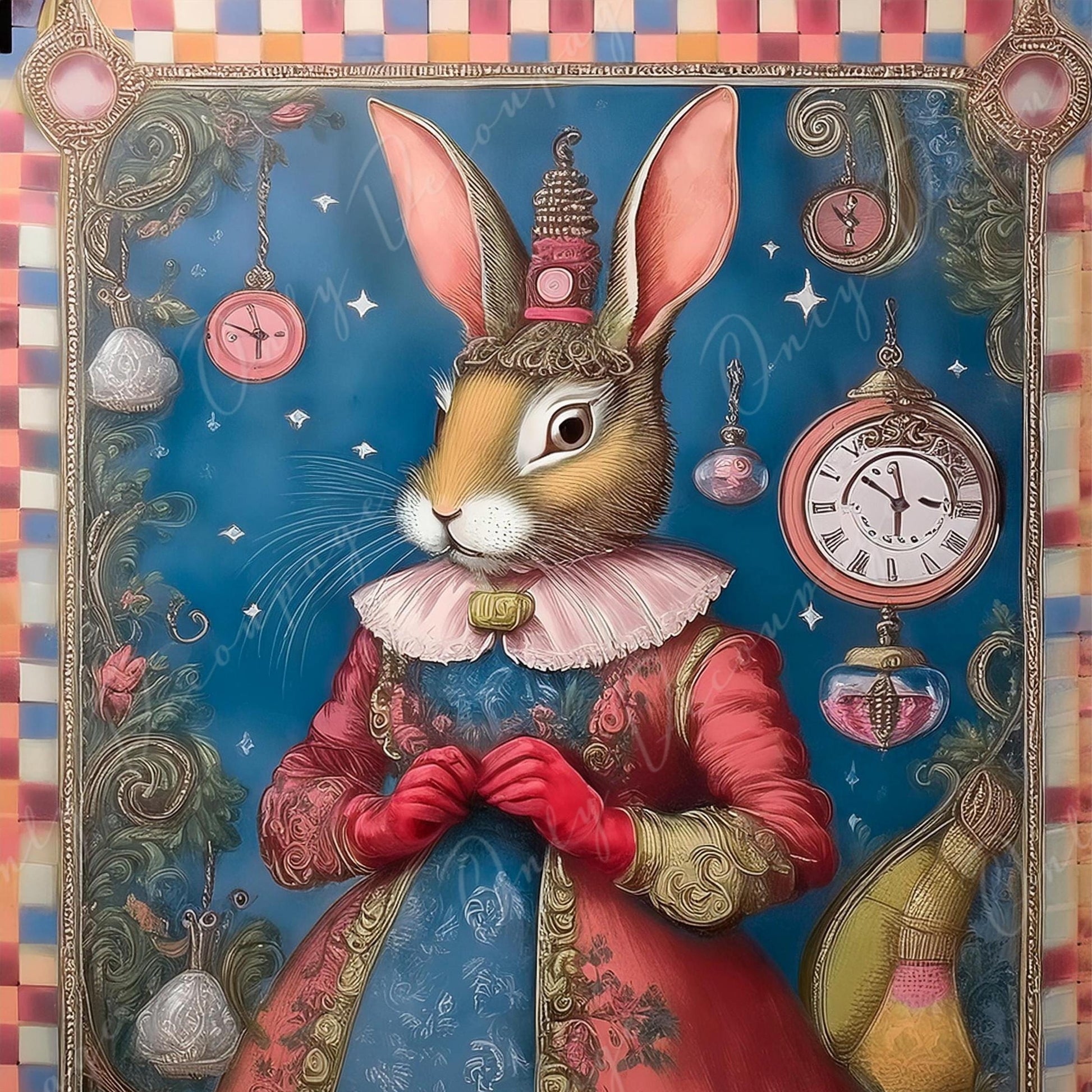 Fairytale Alice - Large Decoupage Paper - 6 Size Options - Rabbit