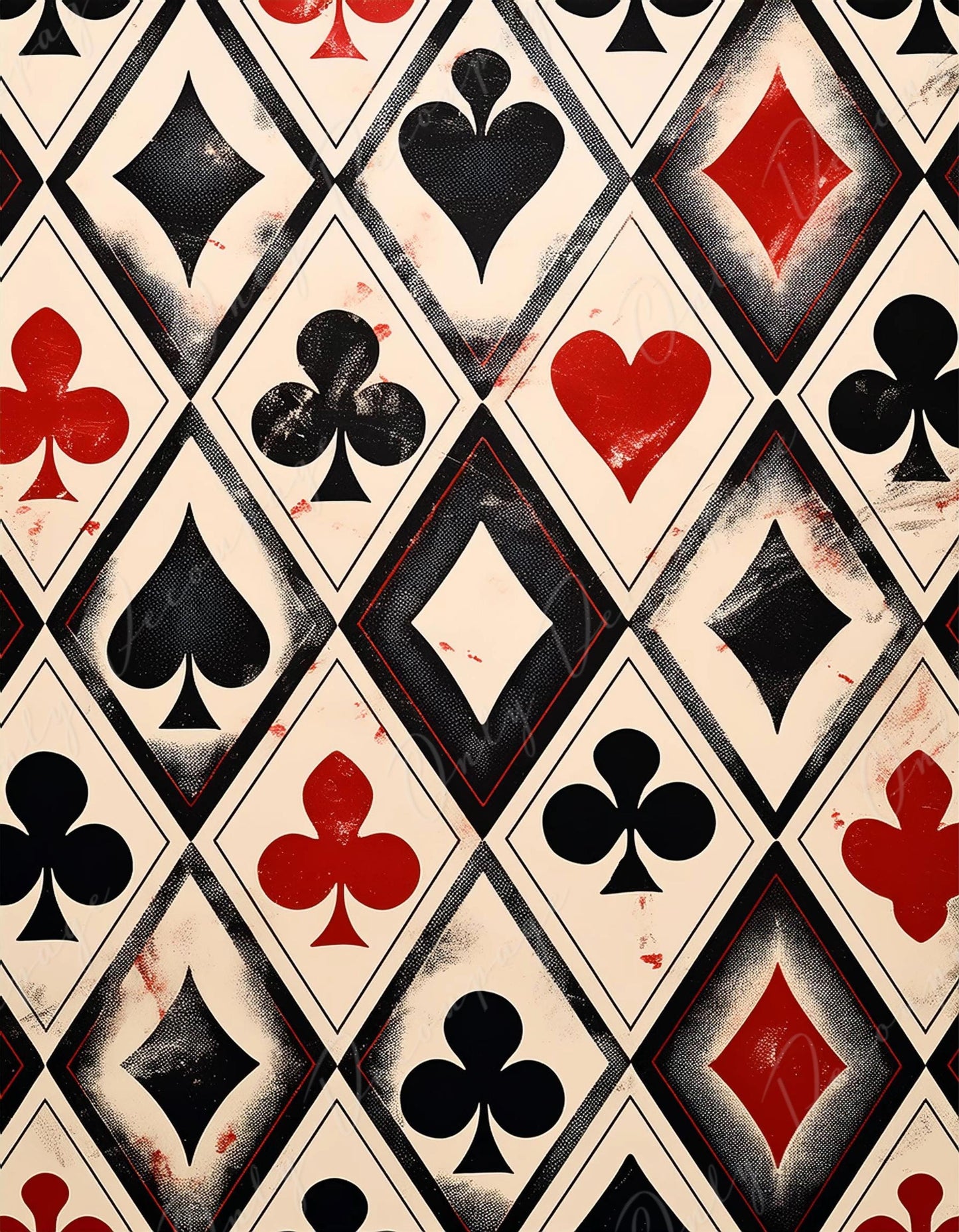 Playing card decoupage paper