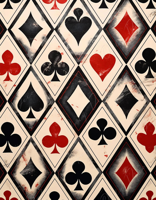 Playing card decoupage paper