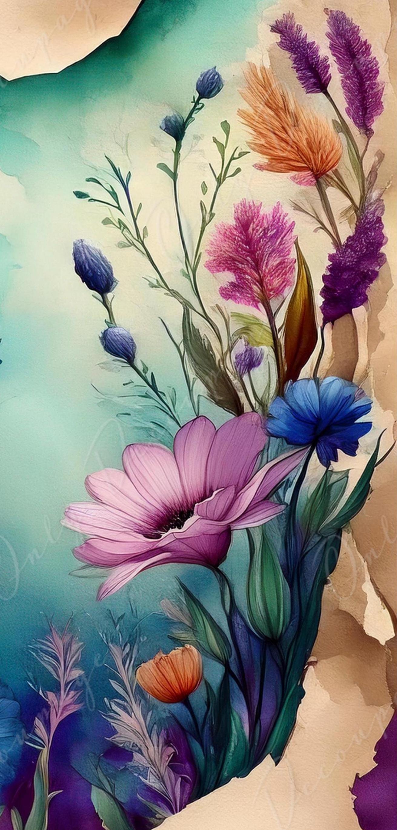 Floral Fairytale Alice - Large Decoupage Paper - 6 Size Options - Wonderland