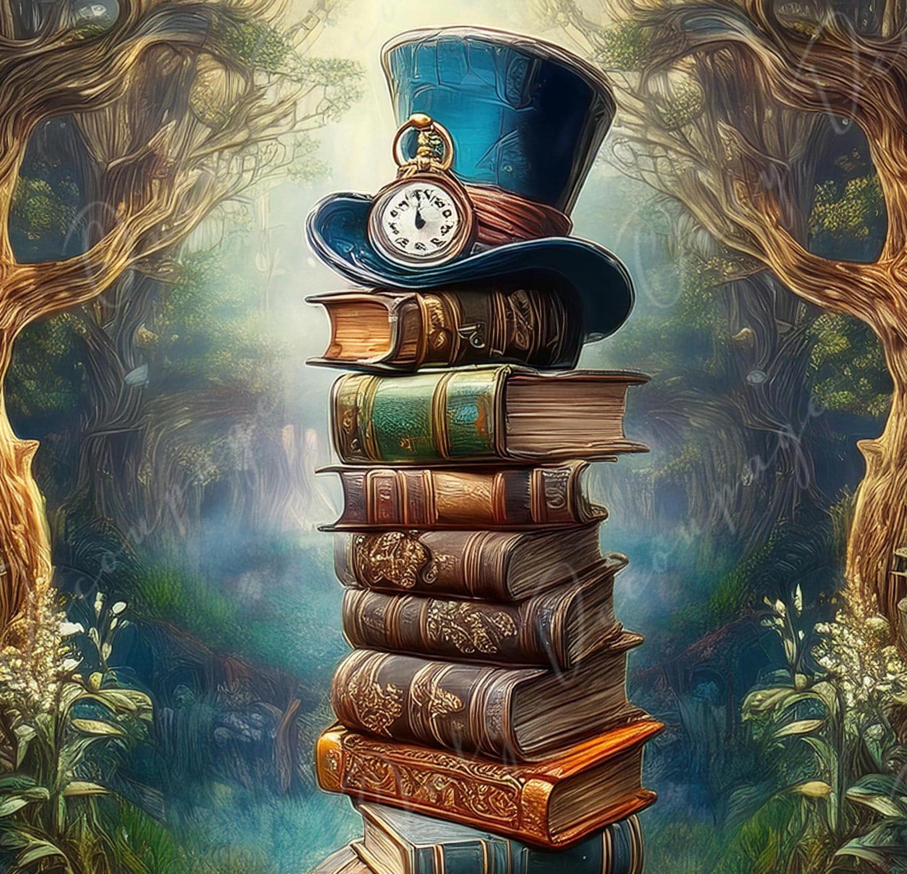Fairytale Alice - Large Decoupage Paper - 6 Size Options - Wonderland Books - Forrest